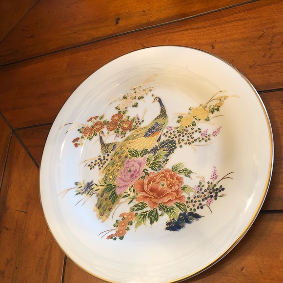 Fred Roberts Co San Fran VINTAGE plate Peacocks Hand painted Porcelain - Picture 4 of 4